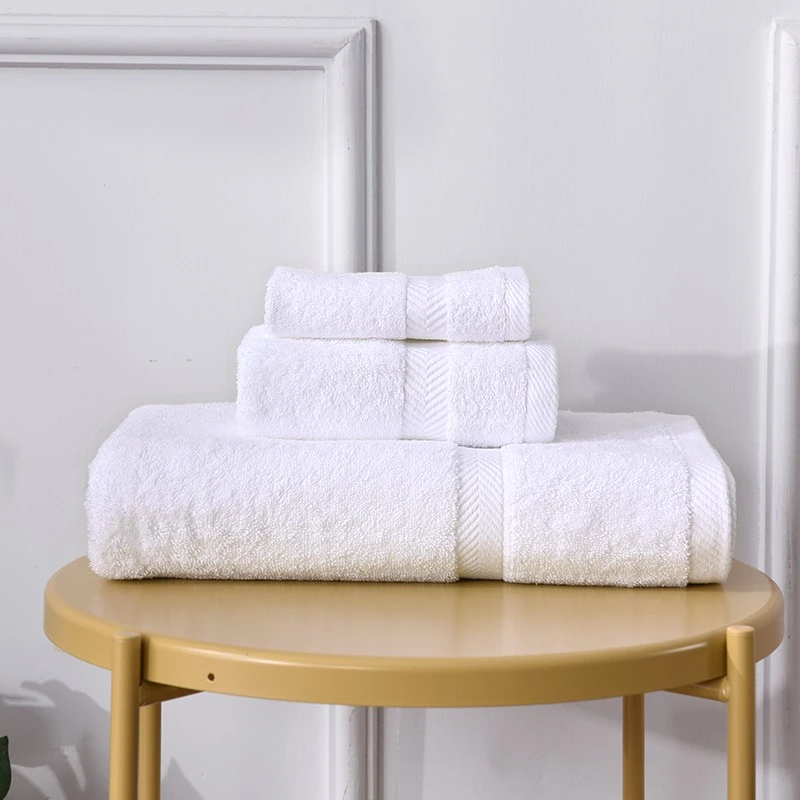 100% Combed Cotton White Terry Face Towel For Hotel Plain Or Jacquard factory